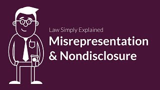 Misrepresentation and Nondisclosure  Contracts  Defenses amp Excuses [upl. by Rutger]