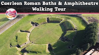 CAERLEON ROMAN BATHS amp AMPHITHEATRE WALES  Walking Tour  Pinned on Places [upl. by Nerrad647]