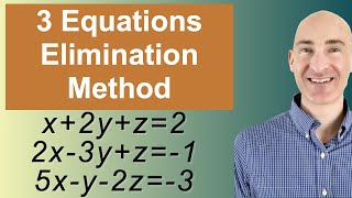 Solving Systems of 3 Equations Elimination [upl. by Farrish]