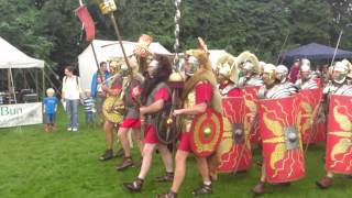 Roman Reenactment at the Amphitheatre in Caerleon Marching In [upl. by Far198]