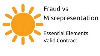 Fraud vs Misrepresentation  Other Essential Elements of a Valid Contract  CA CPT  CS amp CMA [upl. by Ahseenyt212]